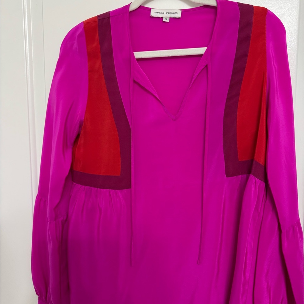 Amanda Uprichard Pink silk blouse